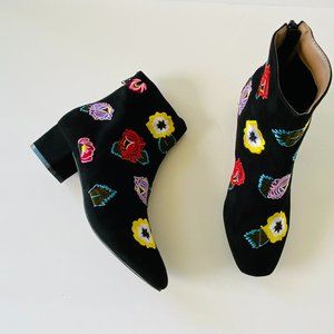 Betsey Johnson Twiggy Ankle Floral Booties - 7.5